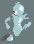  anthro balls dildo disembodied disembodied_hand disembodied_penis floating grey_eyes half-closed_eyes hi_res looking_back machine magnemite magnet male metal nintendo nude penis pok&eacute;mon posexe presenting robot screw sex_toy simple_background solo video_games wires 