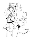  2016 2_tails aged_up anthro better_version_at_source bow canine clothing digital_media_(artwork) dress female fox fur hair machiko_nakamura mammal multi_tail piminuse randochris sketch skirt solo spirits whiskers 