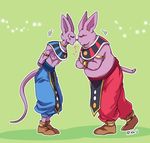  animal_ears armband arms_behind_back artist_name beerus brothers cat_ears champa_(dragon_ball) crossed_arms dragon_ball dragon_ball_super egyptian_clothes fat fat_man feet_together jewelry male_focus multiple_boys neck_ring no_humans noses_touching pouty_lips purple_skin raku220p ribs siblings signature single_earring tail wrist_cuffs 