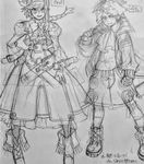  dress fujimoto_hideaki greyscale gun hairband jude_maverick long_hair monochrome official_art shorts sketch virginia_maxwell weapon wild_arms wild_arms_3 wild_arms_4 