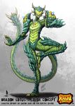  ambiguous_gender colossal_kaiju_combat dragon_lotus english_text kaiju kaijusamurai macro official_art solo text 