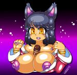  ahri_(lol) anthro bbc big_black_cock big_breasts bimbofication breast_implants breasts canine clothed clothing female fox fox-girl hair huge_breasts league_of_legends long_hair mammal nipples nirriti open_mouth penis sex titfuck topless video_games 