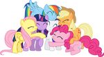  2015 90sigma absurd_res alpha_channel applejack_(mlp) blonde_hair blue_feathers blue_fur cowboy_hat cutie_mark earth_pony equine eyes_closed feathered_wings feathers female feral fluttershy_(mlp) freckles friendship_is_magic fur group hair hat hi_res horn horse hug mammal multicolored_hair multicolored_tail my_little_pony orange_fur pegasus pink_fur pink_hair pinkie_pie_(mlp) pony purple_fur purple_hair rainbow_dash_(mlp) rainbow_hair rainbow_tail rarity_(mlp) simple_background smile transparent_background twilight_sparkle_(mlp) two_tone_hair unicorn white_fur winged_unicorn wings yellow_fur 