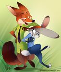  anthro bottomless canine clothed clothing disney duo eye_contact female fox judy_hopps lagomorph male mammal nick_wilde rabbit vivziepop vivzmind zootopia 