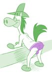  backsack balls blush butt clothed clothing cowboy_hat crossdressing equine hat horse ladysomnambule male mammal panties quickdraw_mcgraw underwear 