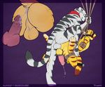  anal anal_penetration backsack ball_gag balls barbed_penis bdsm bondage bound cum cum_inside cum_while_penetrated eyes_closed feline from_behind_position gag knot male male/male mammal penetration penis pull_out rope sex taphonomy tiger 