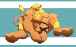  anal anal_masturbation anthro balls blush cat chest_tuff cum dildo eyes_closed feet feline fur hair kartos lion male mammal masturbation muscular nude pecs penis sex_toy solo tagme toes 