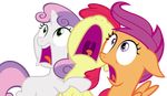  apple_bloom_(mlp) cub cutie_mark_crusaders_(mlp) earth_pony equine female feral friendship_is_magic group hair horn horse magister39 mammal multicolored_hair my_little_pony open_mouth pegasus pony purple_hair red_hair scared scootaloo_(mlp) screaming sweetie_belle_(mlp) two_tone_hair unicorn wings young 