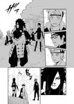  1girl 3boys acaallodola comic glasses md5_mismatch mitsuki_(naruto) monochrome multiple_boys naruto photoshop uchiha_madara uchiha_sarada uzumaki_boruto 