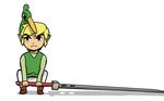  blonde_hair buster_sword drawfag ezlo final_fantasy final_fantasy_vii link male_focus simple_background solo source_request the_legend_of_zelda the_legend_of_zelda:_the_minish_cap toon_link white_background 