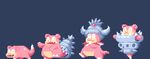  animated_gif evolution fangs gen_1_pokemon gen_2_pokemon happy lowres mega_pokemon mega_slowbro open_mouth paul_robertson pokemon pokemon_(creature) shell slowbro slowking slowpoke smile spinning tail walking 