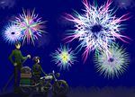  1boy 1girl androgynous fireworks hermes kino kino_no_tabi motorcycle shizu short_hair sword tagme weapon 