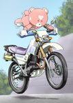  commentary_request diesel-turbo ground_vehicle kirishima_(aoki_hagane_no_arpeggio) motor_vehicle motorcycle stuffed_animal stuffed_toy teddy_bear yotarou_(aoki_hagane_no_arpeggio) 