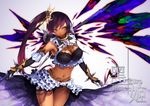  armor bikini_armor cleavage curry_bowl weapon wings 