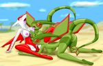  2016 ahegao amber_eyes anthro anthrofied breast_grab breast_lick breasts chameloshi cunnilingus drooling erect_nipples female female/female flygon green_nipples group hand_on_breast hi_res latias legendary_pok&eacute;mon licking nintendo nipples oral pok&eacute;mon pok&eacute;morph pussy saliva sex tongue tongue_out vaginal video_games wings 
