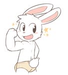  blush bulge butt clothing cub happy lagomorph looking_back male mammal oob open_mouth pose rabbit rear_view solo star underwear young 