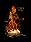  blackbookalpha bone bonfire-chan dark_souls elemental female fire_elemental not_furry solo two_best_friends_play video_games weapon 