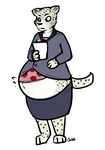  annalise_winters belly big_belly clothing disney feline female leopard mammal navel pregnant quib skirt snow_leopard solo spots suit zootopia 