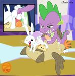  anal anal_fingering angel_(mlp) avian bird cum cum_in_mouth cum_inside cum_while_penetrated cumshot dragon face_fucking fellatio fingering forced friendship_is_magic gangbang group group_sex lagomorph male male/male mammal my_little_pony oral orgasm owl owlowiscious_(mlp) penetration penis rabbit rape sex size_difference spike_(mlp) threesome zeta_r-02 