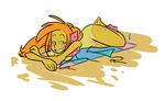  beach blush breast_squish breasts clothed clothing daclusia female fish marine nude priscilla scalie seaside smile solo sunbathing suntan tan_line towel undressing 