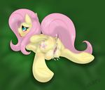  2015 animal_genitalia animal_pussy anus blush cum cum_in_pussy cum_inside cutie_mark equine equine_pussy feathered_wings feathers female feral fluttershy_(mlp) friendship_is_magic fur green_background green_eyes hair hi_res mammal miniferu my_little_pony pegasus pink_hair presenting pussy simple_background solo tongue tongue_out wings yellow_feathers yellow_fur 