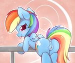  2016 anus blue_fur blush butt clitoris cutie_mark dock equine feathered_wings feathers female friendship_is_magic fur hair heavymetalbronyyeah horse looking_at_viewer mammal multicolored_hair my_little_pony nude pegasus pony presenting presenting_anus presenting_hindquarters presenting_pussy pussy rainbow_dash_(mlp) rainbow_hair solo tongue tongue_out wings 