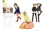  absurdres amami_haruka annindoufu_(oicon) balloon brown_hair fashion futami_ami futami_mami hagiwara_yukiho highres idolmaster idolmaster_(classic) jewelry multiple_girls necklace official_art one_eye_closed pantyhose scarf short_hair siblings side_ponytail sisters twins 