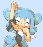  anthro armpits blush crepix female feral low_res mammal monkey nintendo pok&eacute;mon primate simipour simple_background smile tickling video_games 