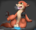  &lt;3 2019 anal anal_penetration animal_genitalia animal_penis anthro balls breath butt canid canine cloufy digital_drawing_(artwork) digital_media_(artwork) dildo disney fox fur lube male mammal nick_wilde nude open_mouth pawpads paws penetration penis sex_toy sheath simple_background smile solo tongue wet zootopia 