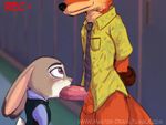  2016 animated anthro balls bottomless canine clothed clothing disney dragk duo erection fellatio female fox hands_behind_back inside interspecies judy_hopps lagomorph looking_up low_res male male/female mammal necktie nick_wilde oral penis predator/prey purple_eyes rabbit recording red_fox sex shirt smile zootopia 