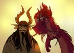  bovid bovine cseed dragon duo eastern_dragon facial_hair goatee green_eyes hair kai kung_fu_panda long_hair male mammal scalie wish_dragon 