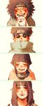  2girls aburame_shino akamaru_(naruto) black_hair closed_eyes dog forehead_protector highres hyuuga_hinata inuzuka_kiba jump_(ah0029) long_hair multiple_boys multiple_girls naruto naruto_(series) short_hair smile yuuhi_kurenai 