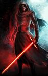  cape energy_sword glowing glowing_weapon helmet highres hood kylo_ren lazur_(piccsh) lightsaber male_focus mask md5_mismatch science_fiction sith solo star_wars star_wars:_the_force_awakens sword weapon 