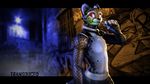 3d_(artwork) anthro cgi cheetah clothed clothing collar digital_media_(artwork) feline male mammal red_eyes topless verall zorryn 