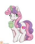  2016 aged_up alasou alpha_channel beverage cutie_mark drinking equine eyelashes female feral food friendship_is_magic green_eyes hair hi_res horn long_hair magic mammal multicolored_hair my_little_pony patreon pink_hair purple_hair simple_background solo sweetie_belle_(mlp) telekinesis transparent_background two_tone_hair unicorn 