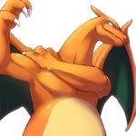  2016 abs anthro biceps charizard digital_media_(artwork) dragon male muscular nintendo official_art pok&eacute;mon pokken_tournament scalie simple_background smile solo stretching unknown_artist video_games white_background wings 