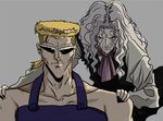  blonde_hair final_fantasy final_fantasy_vi grey_hair mash_rene_figaro multiple_boys parody setzer_gabbiani sipisuri sunglasses toguro_ani toguro_otouto yuu_yuu_hakusho 