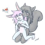  anthro blush breast_grab breasts cub duo female female_on_top hair hand_on_breast lagomorph male male/female mammal nude on_top open_mouth penetration penis pussy rabbit rodent sex shouk simple_background squirrel vaginal young 
