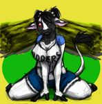  blankwolf bovine breasts butt cattle cleavage clothed clothing cute daisy_(disambiguation) digital_media_(artwork) dukes farm female hooves invalid_color invalid_tag mammal navy photoshop shirt shorts sketch sketchy slightly_chubby smile solo spots tablet teats udders 