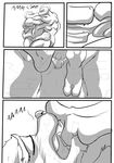  2016 anthro balls canine comic digital_drawing_(artwork) digital_media_(artwork) english_text erection eyes_closed feet fur group group_sex hi_res kissing machamp machoke male male/male mammal monochrome mouse muscular nintendo nude pok&eacute;mon rodent ryusuke573 sex spa teeth text threesome tongue tongue_out video_games xalex14 