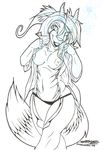 anthro belly breasts clothed clothing female ghost_ratree_sasithorn horn mammal nipples open_shirt panties plant scratchmarks slightly_chubby smile solo toppless underwear wide_hips 
