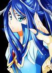  bad_id bad_pixiv_id black_background blue_eyes blue_hair brooch cure_aqua fingerless_gloves gloves jewelry long_hair looking_at_viewer magical_girl minazuki_karen ninomae ponytail precure solo sparkle upper_body yes!_precure_5 yes!_precure_5_gogo! 