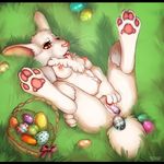  2016 anal anal_masturbation anal_penetration anthro areola basket big_ears breasts buckteeth chest_tuft clitoris drooling easter easter_egg easter_eggs egg eyelashes female fingering fluffy_tail front_view fur grass hand_on_thigh holidays lagomorph legs_up lying mammal masturbation nipples on_back open_mouth outside pawpads penetration purplekushcreations pussy pussy_juice rabbit red_eyes ribbons saliva small_tail solo spread_legs spreading teeth thick_eyebrows tongue tongue_out tuft vaginal vaginal_fingering vaginal_masturbation whiskers white_fur 