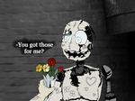  &lt;3 animatronic blank_(fnac) cute dialogue disembodied_hand english_text female five_nights_at_candy&#039;s flower ghost_(artist) human machine mammal not_furry open_mouth plant robot smile text 