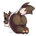  alpha_channel anus balls blush brown_eyes brown_fur butt claws cream_fur dinogoat fur looking_at_viewer looking_back male nintendo paws pok&eacute;mon presenting raised_tail simple_background solo tongue tongue_out transparent_background video_games zigzagoon 