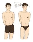  1boy abs big_hero_6 black_hair blush flat_color male_focus muscle pecs tadashi_hamada topless underwear undressing white_background 