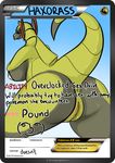  anthro anus areola breasts butt card dragon english_text female haxorus nintendo nipples nude pcred566 pok&eacute;mon presenting pussy red_eyes solo text video_games 