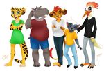  anthro anthrofied badger barefoot beak beshte buckteeth bunga cheetah clothing crossed_arms cub disney dress egret feline female front_view fuli hippopotamus kion lion looking_at_viewer male mammal mustelid ono open_mouth overweight pants rubbing_head shirt shorts signature smile standing sweater teeth the_lion_guard the_lion_king vilani young 