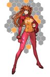  artstation_sample bangs blue_eyes blush_stickers bodysuit bra bracer breasts brown_hair clenched_hand closed_mouth clothes_writing covered_navel doll english evangelion:_2.0_you_can_(not)_advance full_body gloves hair_between_eyes hair_ornament hairpods hand_on_hip headgear hexagon hip_bones hips holding honeycomb_(pattern) honeycomb_background hood image_sample legs_apart lips long_hair looking_to_the_side medium_breasts multicolored multicolored_bodysuit multicolored_clothes nabicarol_(na_lolol) neon_genesis_evangelion orange_bodysuit pilot_suit plugsuit rebuild_of_evangelion red_bodysuit see-through shikinami_asuka_langley shiny shiny_clothes signature skin_tight souryuu_asuka_langley standing test_plugsuit turtleneck twintails two_side_up underwear white_background 