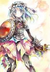  armor fantasy_earth_zero pantsu sword thigh-highs yudesoba 